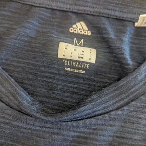 Adidas Blue Short Sleeve Tee Athletic Performance